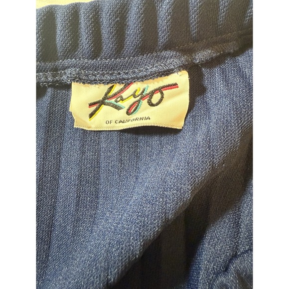 VTG Kayo of California Skirt‎ Womens 13/14 Navy Pleated Midi Style 1597 USA - Picture 3 of 4